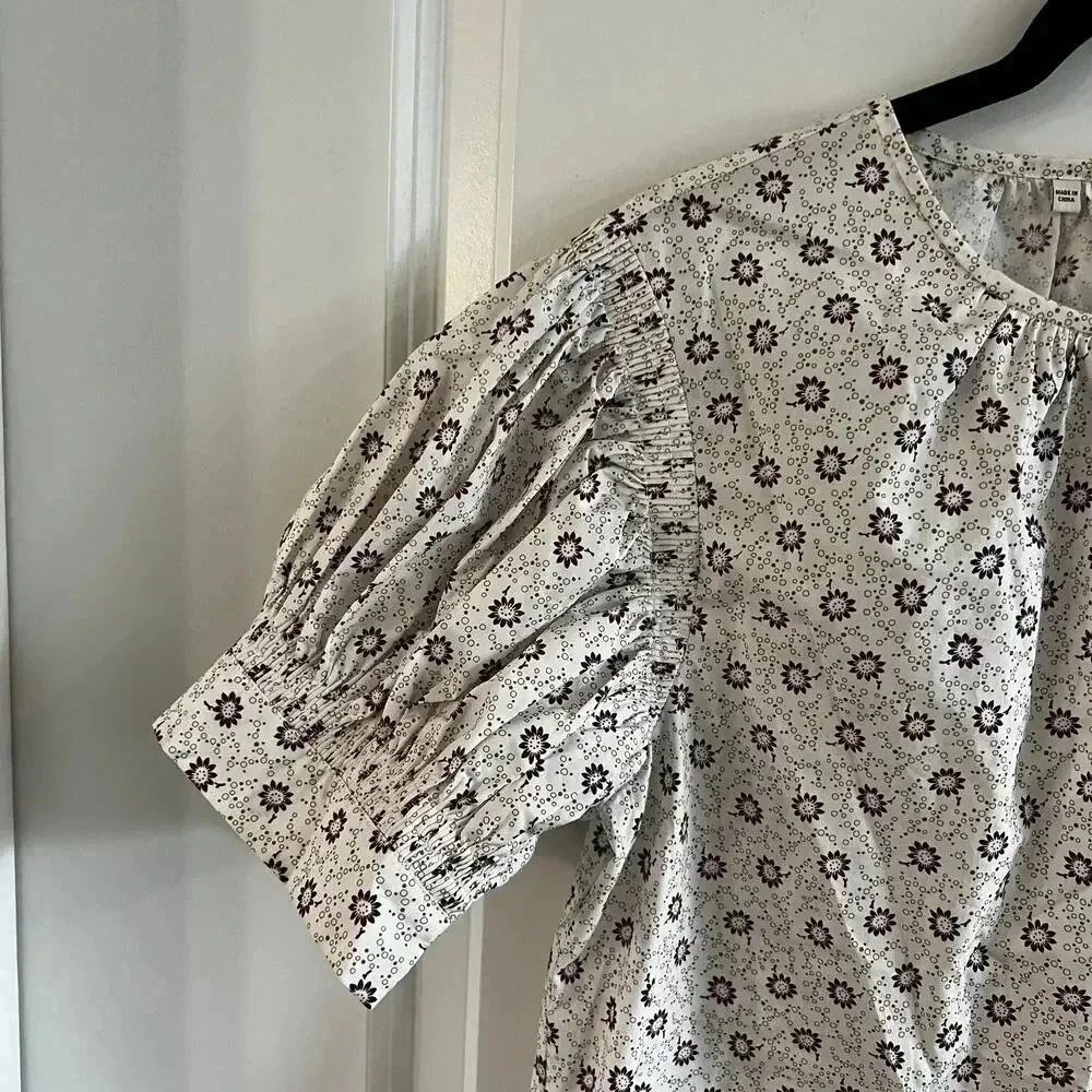 1113 Rebecca Taylor Speckled Fleur Poplin Blouse Size Small - Picture 9 of 10